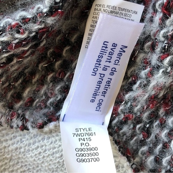 Lucky Brand Boho Cardigan Sweater Jacket Open Front Wool Blend Chunky Knit - Picture 12 of 12